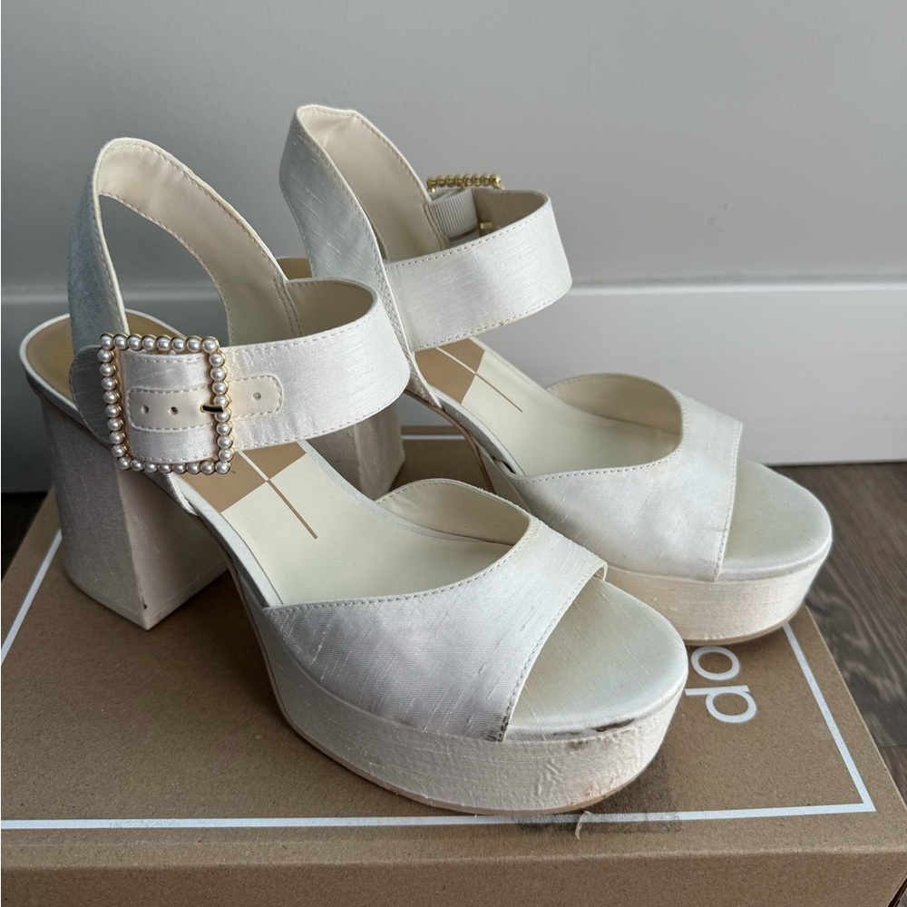 Dolce Vita Cream Platform Sandals